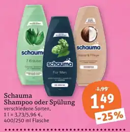tegut Schauma Shampoo oder Spülung Angebot