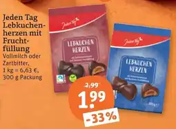 tegut Jeden Tag Lebkuchenherzen mit Fruchtfüllung Angebot