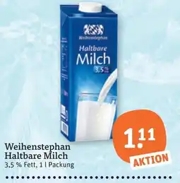 tegut Weihenstephan Haltbare Milch Angebot