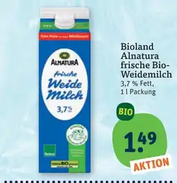 tegut Alnatura frische Bio-Weidemilch Angebot