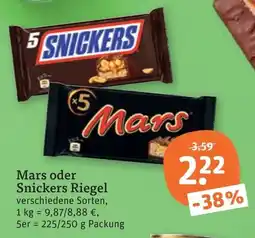 tegut Mars oder Snickers Riegel Angebot