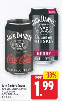 EDEKA Wucherpfennig Jack Daniel's Dosen Angebot