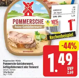 EDEKA Wucherpfennig Pommersche Feine Gutsleberwurst Angebot