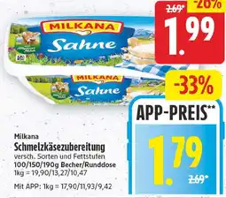 EDEKA Wucherpfennig Milkana Schmelzkäsezubereitung Angebot
