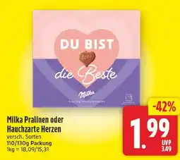 EDEKA Wucherpfennig Milka Pralinen oder Hauchzarte Herzen Angebot