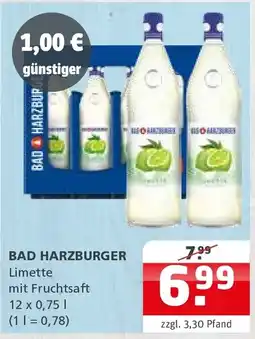 Getränke Quelle BAD HARZBURGER Limette mit Fruchtsaft Angebot