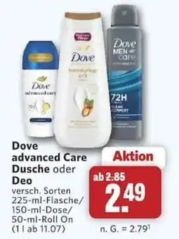 Combi Dove advanced Care Dusche oder Deo Angebot
