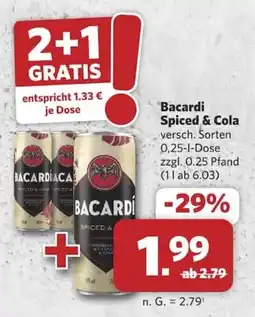 Combi Bacardi Spiced & Cola Angebot