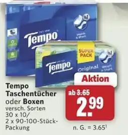 Combi Tempo Taschentücher Angebot