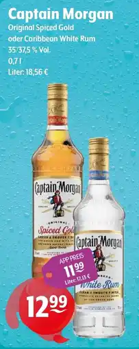 Getränke Hoffmann Captain Morgan Original Spiced Gold oder Caribbean White Rum Angebot