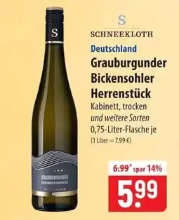 Famila Nord Ost SCHNEEKLOTH Grauburgunder Bickensohler Herrenstück Angebot