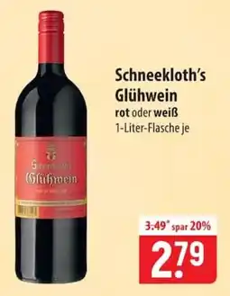 Famila Nord Ost Schneekloth's Glühwein Angebot