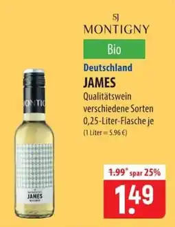 Famila Nord Ost MONTIGNY Bio James Qualitätswein Angebot
