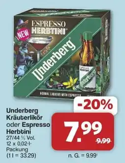 Famila Nord West Underberg Kräuterlikör oder Espresso Herbtini Angebot