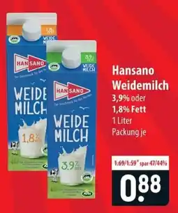 Famila Nord Ost Hansano Weidemilch Angebot
