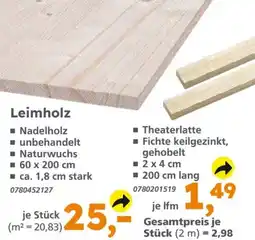 Globus Baumarkt Leimholz Angebot