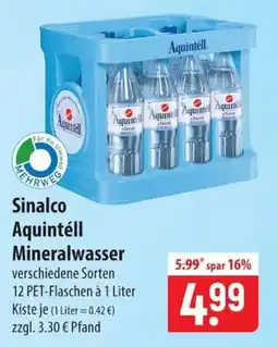 Famila Nord Ost Sinalco Aquintéll Mineralwasser Angebot