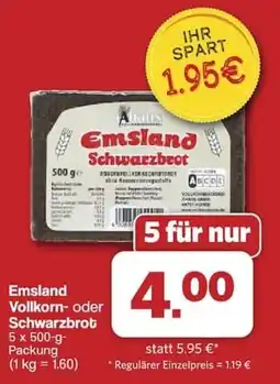 Famila Nord West Emsland Vollkorn- oder Schwarzbrot Angebot
