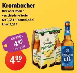 Getränke Hoffmann Krombacher Bier oder Radler Angebot