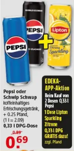 Multi Markt Pepsi oder Schwip Schwap koffeinhaltiges Erfrischungsgetränk Angebot
