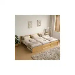 Netto Marken-Discount HOME DELUXE Familienbett DILAR inkl. Matratze Natur – 270 x 200 cm Angebot
