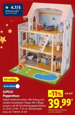 Lidl LUPILU Puppenhaus Angebot