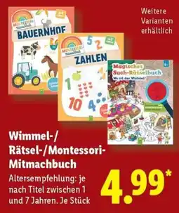 Lidl Wimmel-/Rätsel-/Montessori-Mitmachbuch Angebot