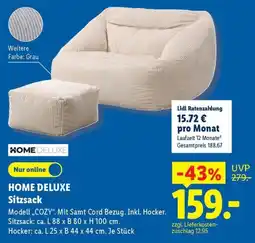 Lidl HOME DELUXE Sitzsack Angebot