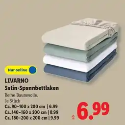 Lidl LIVARNO Satin-Spannbetttlaken Angebot