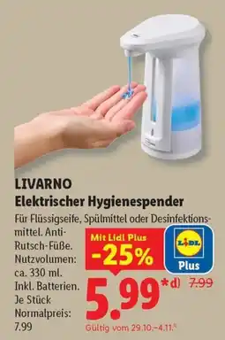 Lidl LIVARNO Elektrischer Hygienespender Angebot