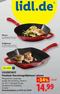 Lidl SILVERCREST Premium-Gusseisengrillpfanne/-pfanne Angebot