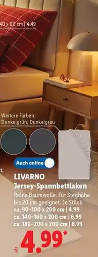 Lidl LIVARNO Jersey-Spannbettlaken Angebot