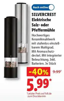 Lidl SILVERCREST Elektrische Salz- oder Pfeffermühle Angebot
