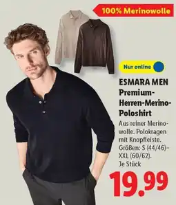 Lidl ESMARA MEN Premium-Herren-Merino-Poloshirt Angebot