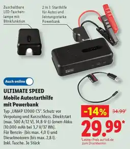 Lidl ULTIMATE SPEED Mobile Autostarthilfe mit Powerbank Angebot