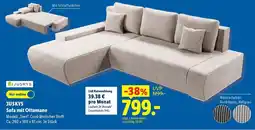 Lidl JUSKYS Sofa mit Ottomane Angebot