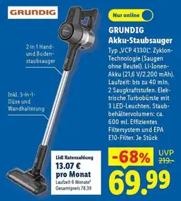 Lidl GRUNDIG Akku-Staubsauger Angebot