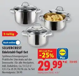 Lidl SILVERCREST Edelstahl-Topf-Set Angebot