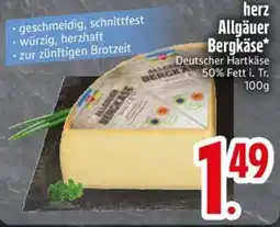 Edeka Scherer herz Allgäuer Bergkäse Angebot