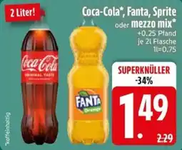 Edeka Scherer Coca-Cola, Fanta, Sprite oder mezzo mix Angebot