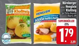 Edeka Scherer Nürnberger oder Henglein Kloßteig Angebot