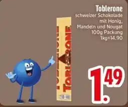 Edeka Scherer Toblerone schweizer Schokolade mit Honig, Mandeln und Nougat Angebot