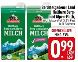 Edeka Scherer Berchtesgadener Land Haltbare Berg- und Alpen-Milch Angebot