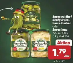 Combi Spreewaldhof Senfgurken, Saure Gurken oder Spreelinge Angebot