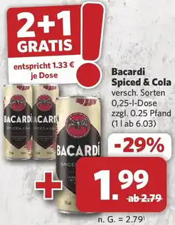 Combi Bacardi Spiced & Cola Angebot
