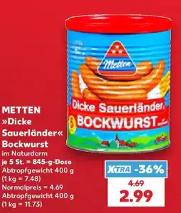 Kaufland METTEN Dicke Sauerländer Bockwurst Angebot