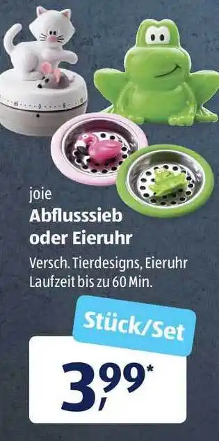 Aldi Süd Abflusssieb oder Eieruhr Angebot