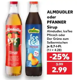 Kaufland ALMDUDLER oder PFANNER Sirup Angebot