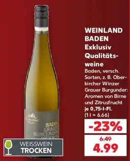 Kaufland WEINLAND BADEN Exklusiv Qualitäts-weine Angebot