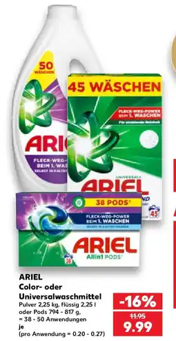 Kaufland ARIEL Color- oder Universalwaschmittel Angebot